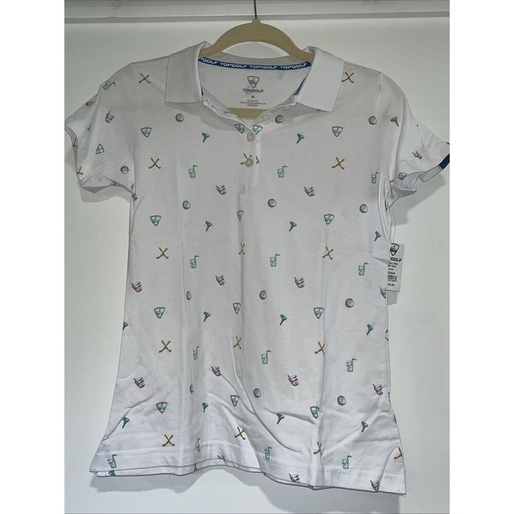 Topgolf Women’s Polo All Over Print Size Medium